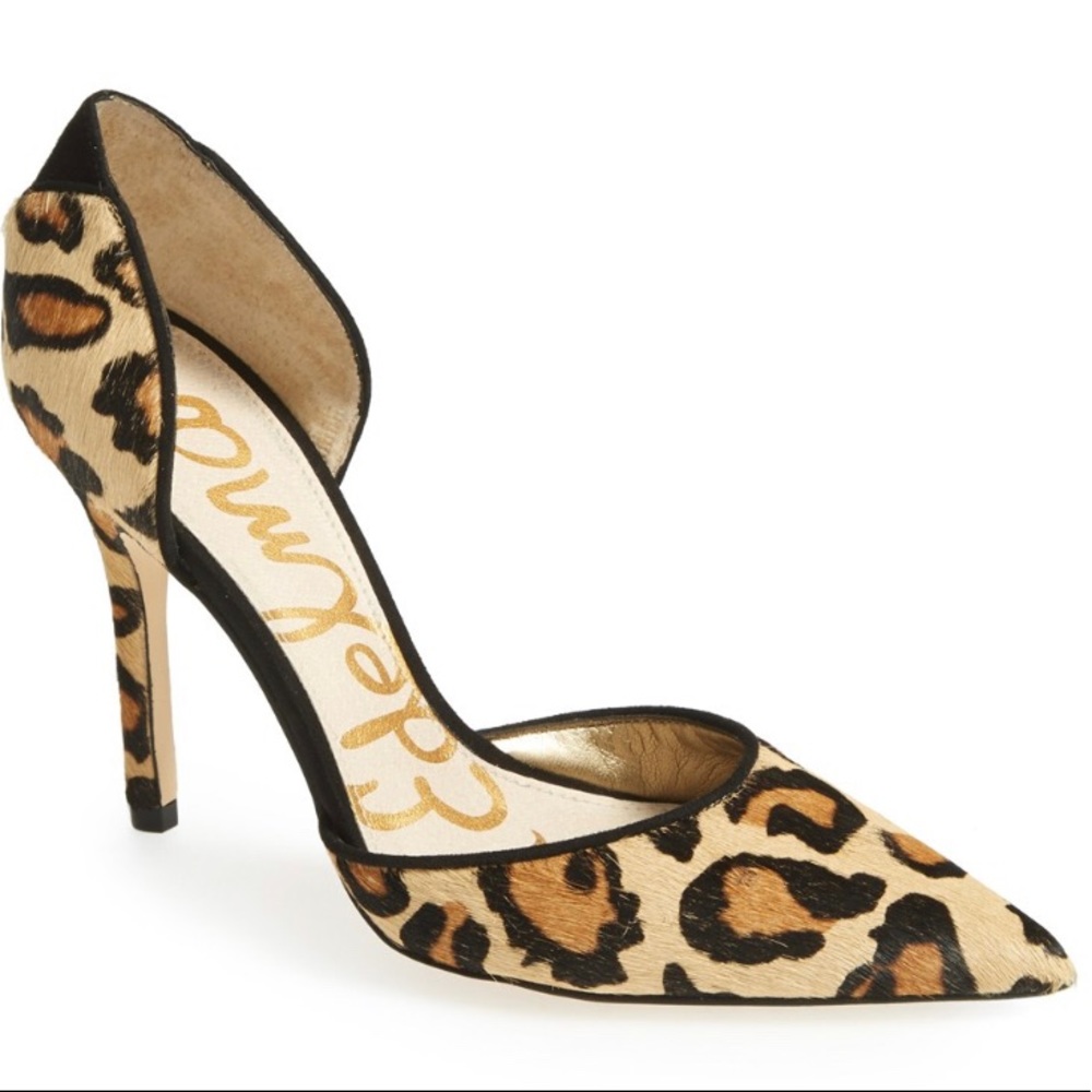 Sam Edelman leopard Delilah Calf Hair D’Orsay Pump